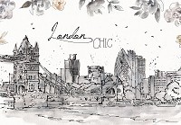 Флизелиновые фотообои 416x254 см Лондонский Сити Искусство Рисования (14358VEXXXL)+клей - вид 1 миниатюра