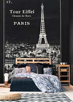 Флизелиновые фотообои город 206x275 см Пейзаж Парижа в черно-белых цветах (14360VEA) +клей - вид 5 миниатюра