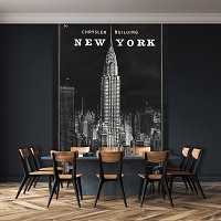 Місто флізелінові фотошпалери 206x275 см Краєвид Нью-Йорка в чорно-білих кольорах (14361VEA) +клей - вид 6 мініатюра