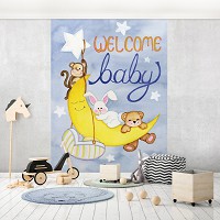 Флизелиновые фотообои луна 184x254 см Ночная композиция с животными в детскую (14379V4A) +клей - вид 5 миниатюра