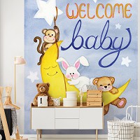 Флизелиновые фотообои луна 184x254 см Ночная композиция с животными в детскую (14379V4A) +клей - вид 7 миниатюра