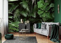 Тропические флизелиновые 3D фотообои 368x254 см Природа Лес Листья (14402V8)+клей