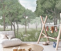 Флизелиновые фотообои 312x219 см Пейзаж Лес Винтаж Искусство (14405VEXXL)+клей