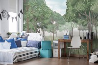 Флізелінові фотошпалери дерева Пейзаж Ліс Вінтаж Мистецтво (14405V)+клей