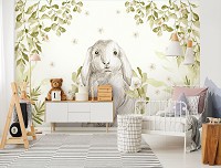 Флизелиновые фотообои 312x219 см Для детей акварельный зайчик (14412VEXXL)+клей