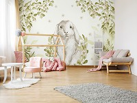 Готовые флизелиновые фотообои Для детей акварельный зайчик (14412V)+клей