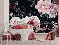 Популярные флизелиновые фотообои 416x254 см Природа цветы розы живопись (14414VEXXXL)+клей