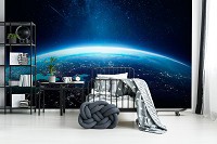 Флизелиновые фотообои на тему космос 416x254 см вселенная звезды небо земля (14415VEXXXL)+клей