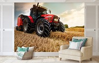 Флизелиновые 3Д фотообои природа 312x219 см Трактор в поле (14417VEXXL)+клей