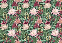 Флізелінові фотошпалери до спальні над ліжком 254x184 см Природа квіти листя півонії (14425V4)+клей - вид 1 мініатюра