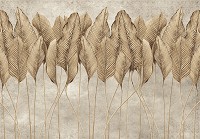 Флизелиновые фотообои с природой в интерьере 368x254 см Коричневые листья на бетоне (14429V8)+клей - вид 1 миниатюра