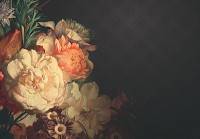 Флизелиновые фотообои 368x280 см Цветы в нежных цветах на темном фоне (14430V10) +клей - вид 1 миниатюра