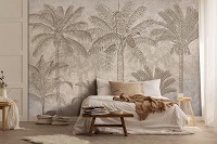 Флізелінові фотошпалери скандинавський стиль 416x254 см Пальми у всіх відтінках коричневого (14434VEXXXL) +клей