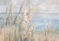 Листя флізелінові фотошпалери живопис 520x318 см Суха трава на березі озера в мальованому стилі (14439VEXXXXXL) +клей - вид 1 мініатюра