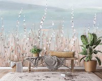 Флизелиновые фотообои живопись искусство 312x219 см Утреннее поле на небесном фоне в рисованном стиле (14441VEXXL) +клей