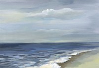 Море пляж флізелінові фотошпалери живопис мистецтво 368x280 см Океанський краєвид в мальованому стилі (14449V10) +клей - вид 1 мініатюра