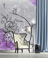 Флизелиновые фотообои 184x254 см Узор из листьев (1444V4A)+клей