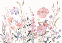 Флізелінові фотошпалери живопис мистецтво 312x219 см Весняні квіти на білому тлі в мальованому стилі (14476VEXXL) +клей - вид 1 мініатюра