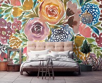 Флізелінові фотошпалери живопис мистецтво 520x318 см Букет весняних квітів під акварельними фарбами (14483VEXXXXXL) +клей