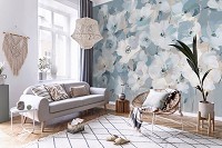 Флизелиновые фотообои живопись искусство 368x254 см Цветы в бледных тонах в рисованном стиле (14486V8) +клей