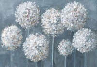 Флізелінові фотошпалери живопис мистецтво 416x254 см Пишні білі квіти на темному сірому фоні в мальованому стилі (14487VEXXXL) +клей - вид 1 мініатюра