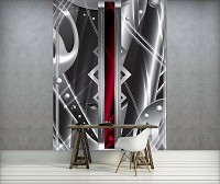 Флизелиновые фотообои в зал 184x254 см Металл абстрактное искусство (1449V4A) +клей