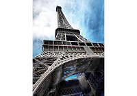 Квартира флизелиновые 3Д фотообои в зал 184x254 см Эйфелева Башня в Городе Париж (144V4A)+клей