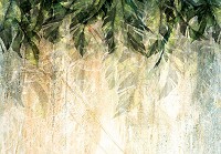 Флизелиновые фотообои имитация бетона 368x254 см Настенная гирлянда из листьев (14512V8)+клей - вид 1 миниатюра