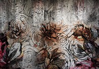 Флізелінові фотошпалери ретро 312x219 см Великі квіти на бетонній стіні (14517VEXXL)+клей - вид 1 мініатюра