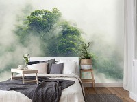 Деревья флизелиновые фотообои 416x254 см Пейзаж природа лес в тумане (14519VEXXXL)+клей