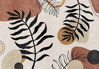 Флізелінові фотошпалери 368x254 см Стиль бохо Листя та кола (14524V8)+клей - вид 1 мініатюра