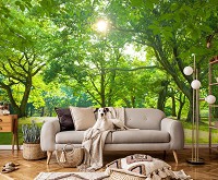 Флизелиновые фотообои 3Д 254x184 см Природа лес парк деревья (14529V4)+клей