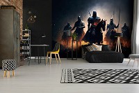 Флизелиновые фотообои в детскую мальчика 312x219 см 3D Для геймеров Конные рыцари идут в бой (14564VEXXL)+клей