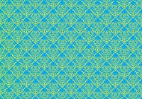 Красивые флизелиновые фотообои на кухню 368x254 см Повторяющийся желтый узор на синем фоне (1456V8)+клей