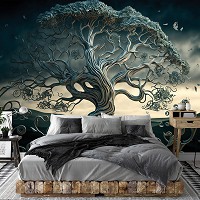 Зд флизелиновые фотообои 254x184 см абстрактное искусство ИИ Дерево (14581V4)+клей