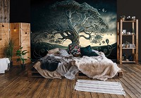 Флизелиновые фотообои в детскую 312x219 см 3D абстрактное искусство ИИ Дерево (14581VEXXL)+клей