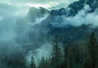 Ліс природа флізелінові фотошпалери 254x184 см 3D краєвид Туман в лісистих горах (14587V4)+клей - вид 1 мініатюра