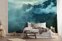 3d флизелиновые фотообои лес 312x219 см Пейзаж Туман в лесистых горах (14587VEXXL)+клей