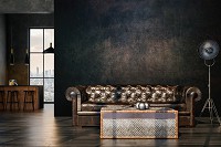 Флизелиновые фотообои 312x219 см Имитация черной бетонной стены (14590VEXXL)+клей