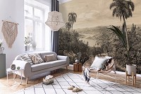 Флизелиновые фотообои ретро 416x254 см Имитация литографии - винтажные джунгли (14593VEXXXL)+клей