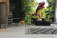 Флизелиновые 3д фотообои в детскую комнату мальчика 520x318 см Огромный динозавр в тропическом лесу (14602VEXXXXXL) +клей