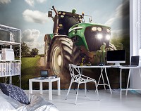 Флізелінові фотошпалери 416x254 см ЗD Зелений трактор - сільський краєвид (14603VEXXXL)+клей