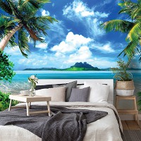 Флизелиновые фотообои деревья 416x254 см ЗD Природа Океан Небо Морской пляж в тропиках (14604VEXXXL)+клей - вид 8 миниатюра