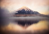 Флізелінові фотошпалери у спальню природа 368x254 см Краєвид - Озеро біля підніжжя гори Фудзі (14626V8)+клей - вид 1 мініатюра