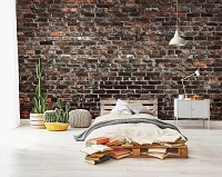 Флизелиновые фотообои  стиль лофт 368x254 см Имитация старой кирпичной стены (14627V8)+клей