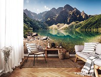 3д флизелиновые фотообои природа 312x219 см Пейзаж Чистое озеро в горах (14628VEXXL)+клей