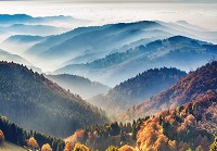 Флізелінові фотошпалери хмари 368x254 см 3D Пейзаж Природа Ліс Гірська гряда (14629V8)+клей - вид 1 мініатюра