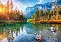 Флизелиновые 3д фотообои природа 416x254 см Пейзаж прозрачный водоем в лесных горах (14630VEXXXL) +клей - вид 1 миниатюра