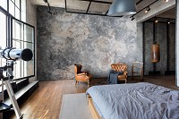 Флизелиновые фотообои для кухни 254x184 см Цветы белые розы на старой бетонной стене (14631V4)+клей