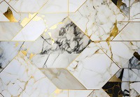 Флизелиновые фотообои 312x219 см Имитация мрамора с золотой геометрией (14658VEXXL)+клей - вид 1 миниатюра